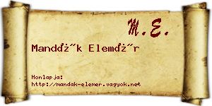 Mandák Elemér névjegykártya