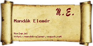 Mandák Elemér névjegykártya