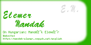 elemer mandak business card